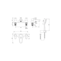 Twyford X52 Low Flow Deck Mounted Bath Shower Mixer -Sagittarius Taps shop twyford x525265cp 3