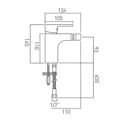 Vado Life Mono Bidet Mixer -Sagittarius Taps shop vado lif 110sb cp 2