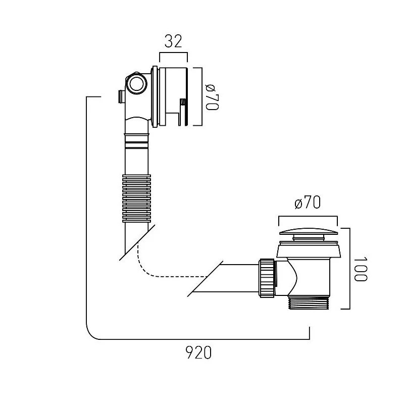 Vado Omika Push Type Bath Filler Waste & Overflow 5 Vado Omika Push Type Bath Filler Waste & Overflow - Image 3