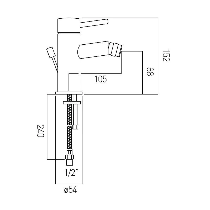 Vado Zoo Mono Bidet Mixer With Pop-Up Waste 4 Vado Zoo Mono Bidet Mixer With Pop-Up Waste - Image 2