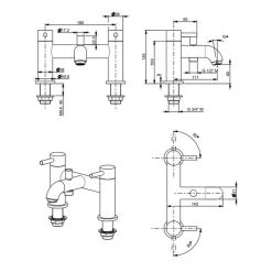 Vema Maira Deck Mounted Bath Shower Mixer Chrome -Sagittarius Taps shop vema ditb2144 2