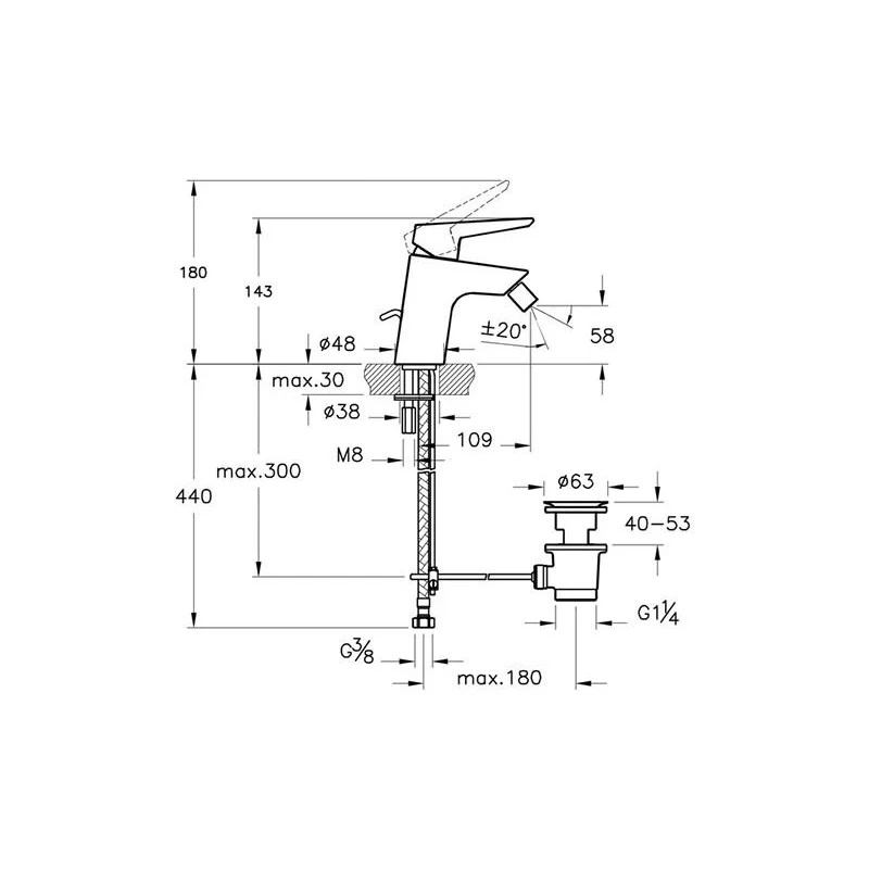 Vitra Solid S Bidet Mixer 4 Vitra Solid S Bidet Mixer - Image 2